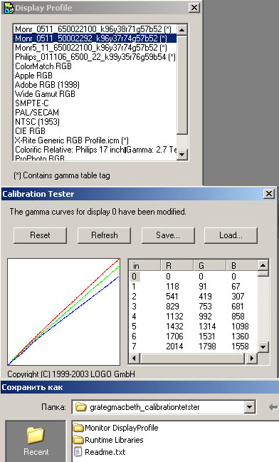 DisplayProfile и Monitor CalibrationTester 